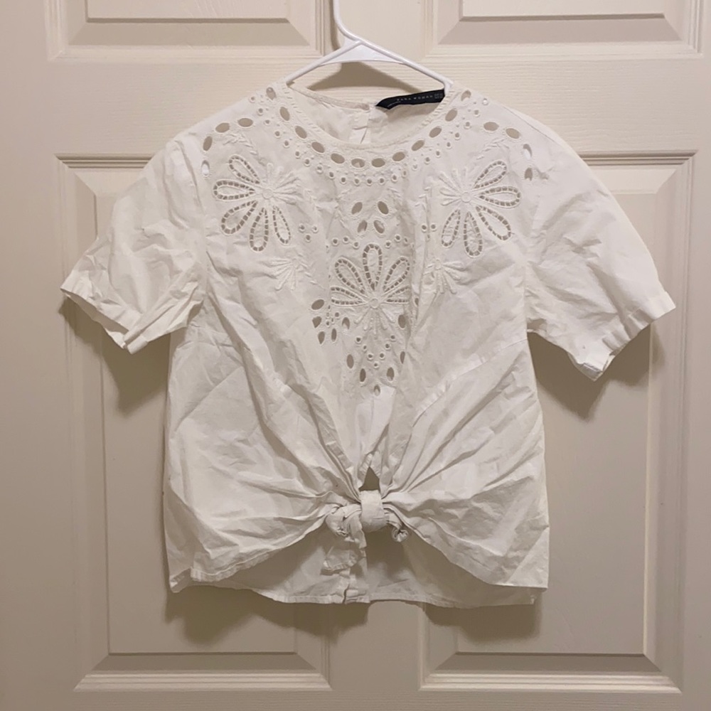 Zara eyelet blouse